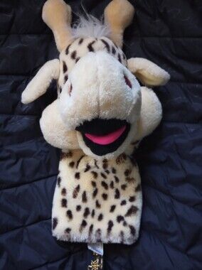 Vintage Puppet giraffe Toy in Cream with Pink Mouth